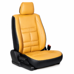 IC-02 Premium Beige and Black Leatherette Car Seat Cover Universal Fit Luxury Seat Protector