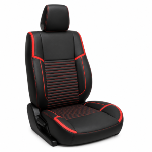 IC-04 Premium Black Red Leatherette Car Seat Cover Sport Edition Universal Fit